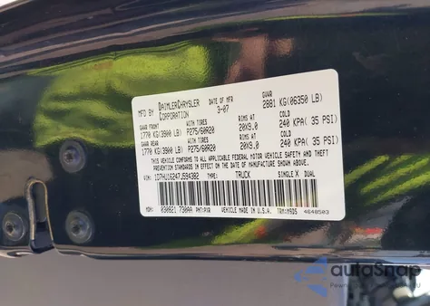 2007 Dodge Ram 1500 Slt/Trx4 Off Road/Sport from USA, damaged, VIN 1D7HU16247J594382